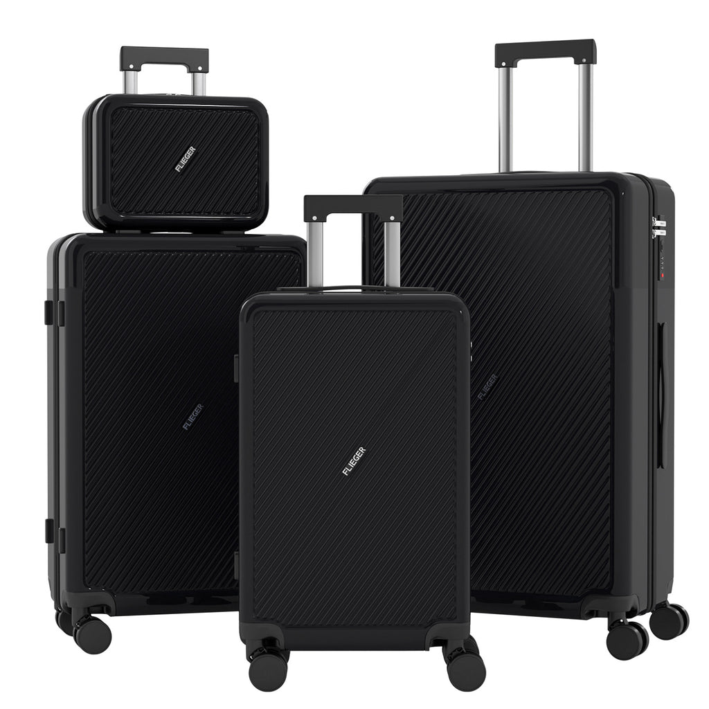 Set 4 Trolley ABS 12/20/24/28 pollici - Nero (066)