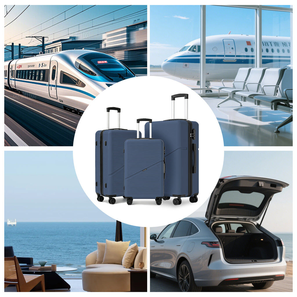 Set 3 Trolley ABS 20/24/28 pollici - Blu Navy (041)