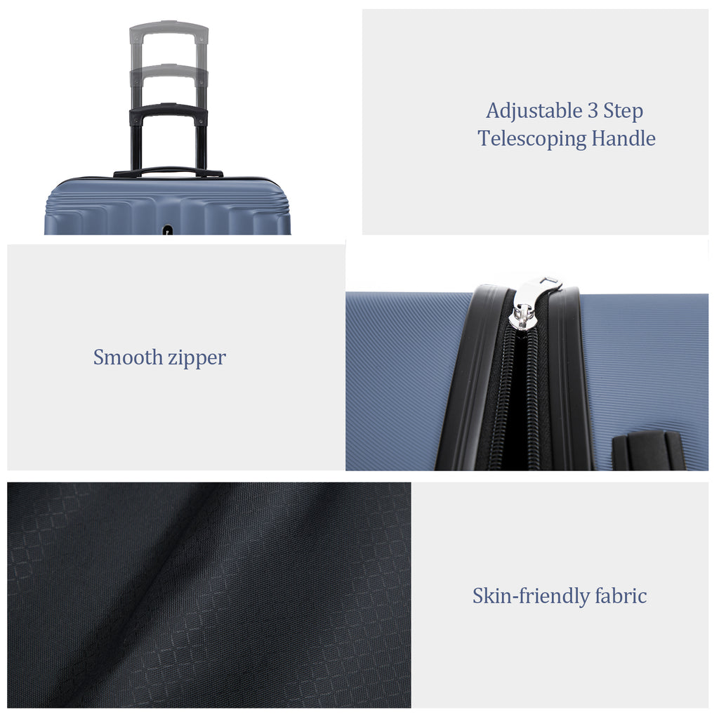 Set 3 Trolley ABS 20/24/28 pollici - Blu Navy (042)