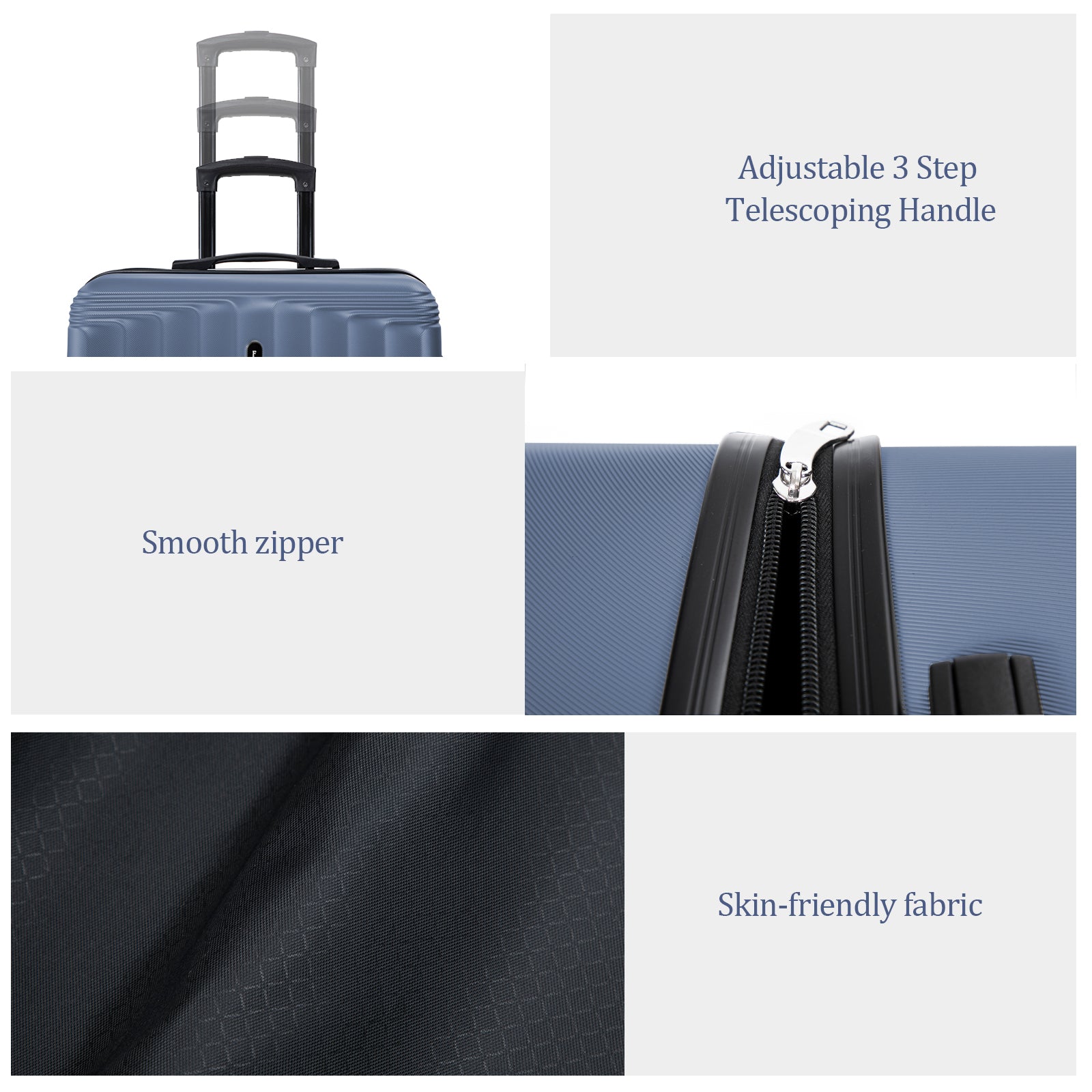 Set 3 Trolley ABS 20/24/28 pollici - Blu Navy (042)