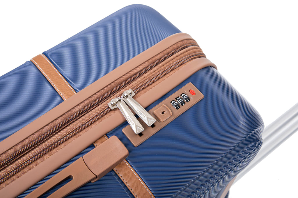 Set valigie in ABS da 4 pezzi (12"/20"/24"/28") – Blu profondo（047）