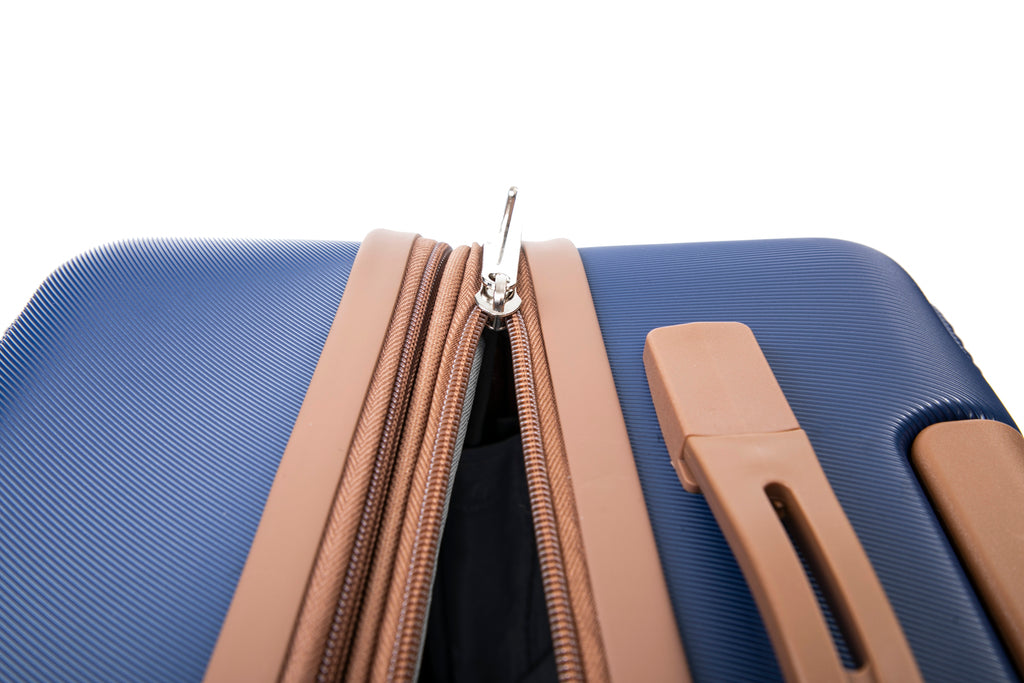 Set valigie in ABS da 4 pezzi (12"/20"/24"/28") – Blu profondo（047）