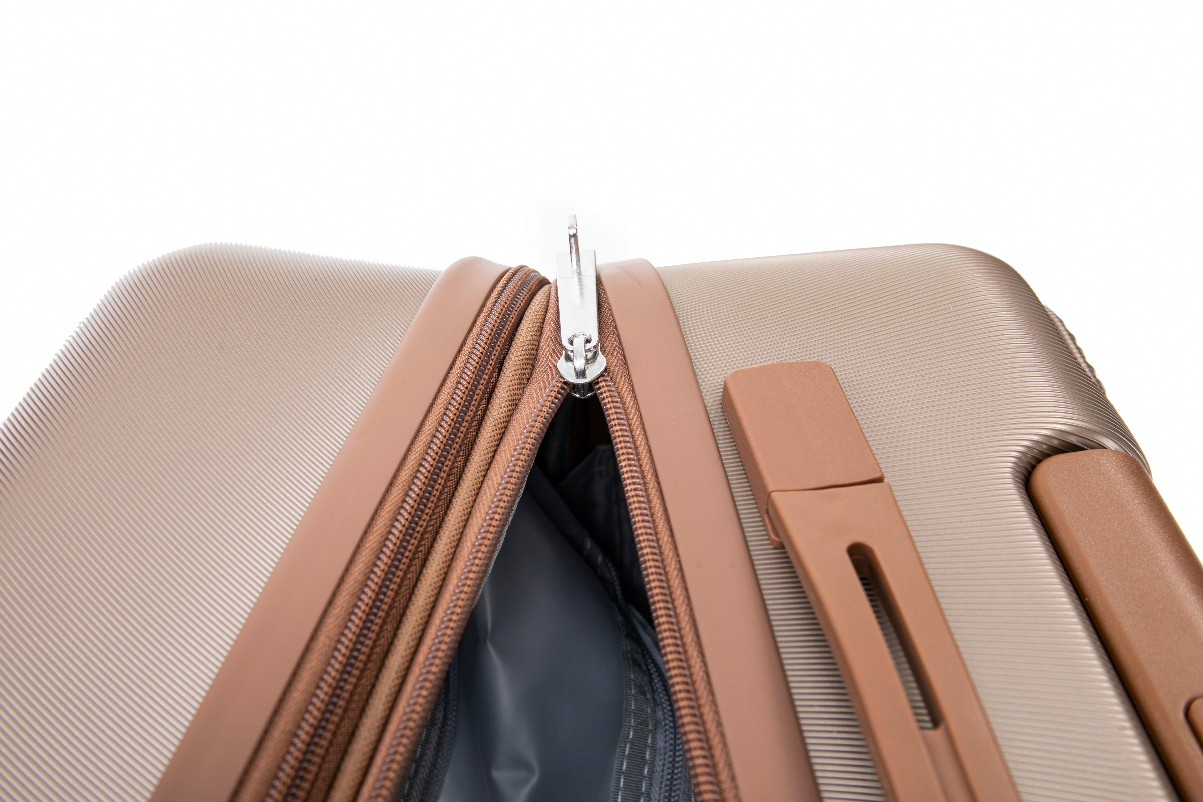 Set valigie in ABS da 4 pezzi (12"/20"/24"/28") – Champagne（047）