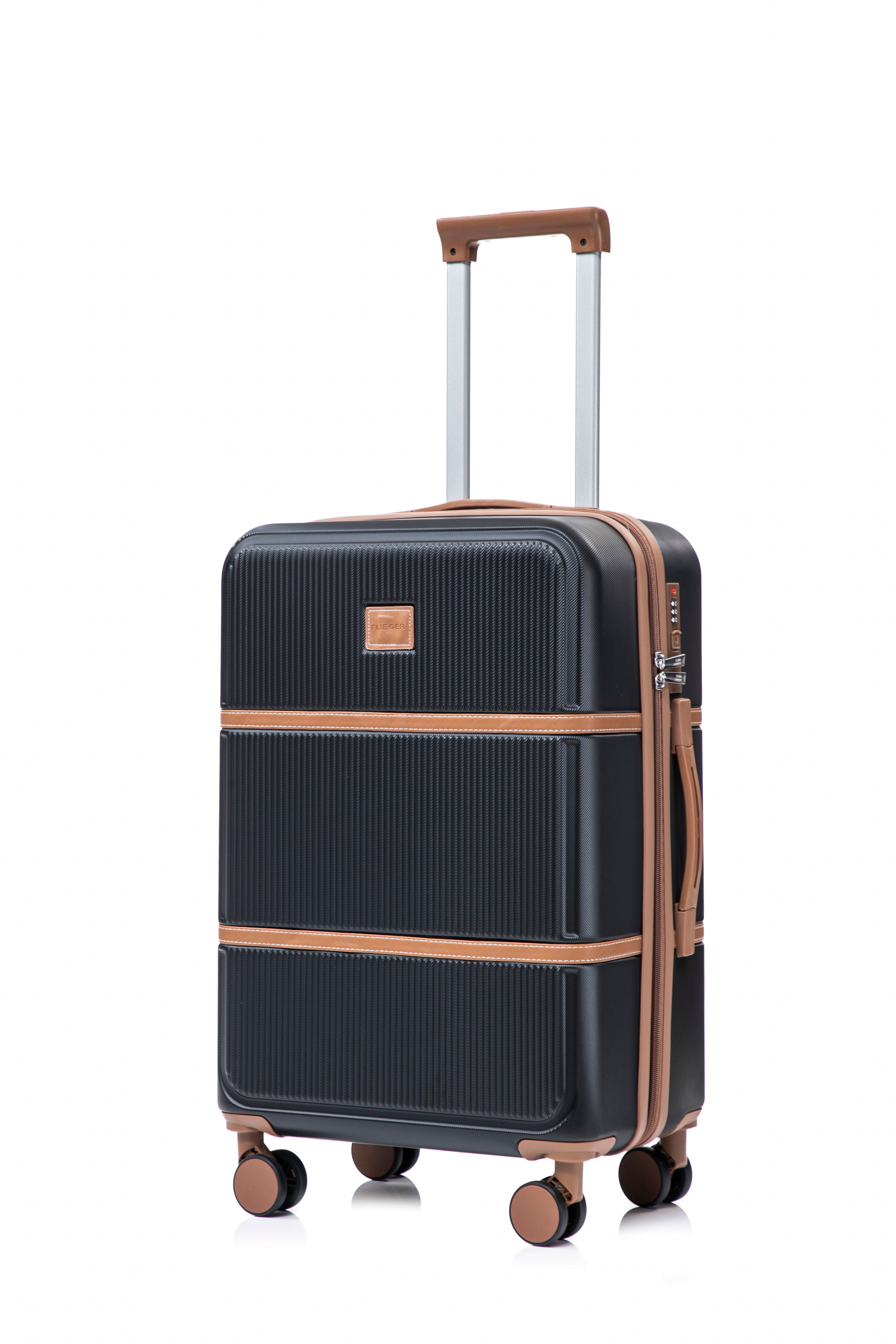 Set valigie in ABS da 4 pezzi (12"/20"/24"/28") – Nero（047）