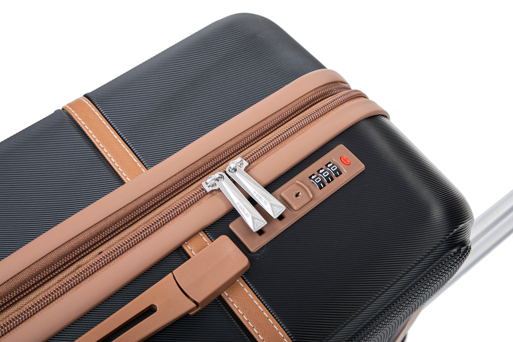 Set valigie in ABS da 4 pezzi (12"/20"/24"/28") – Nero（047）