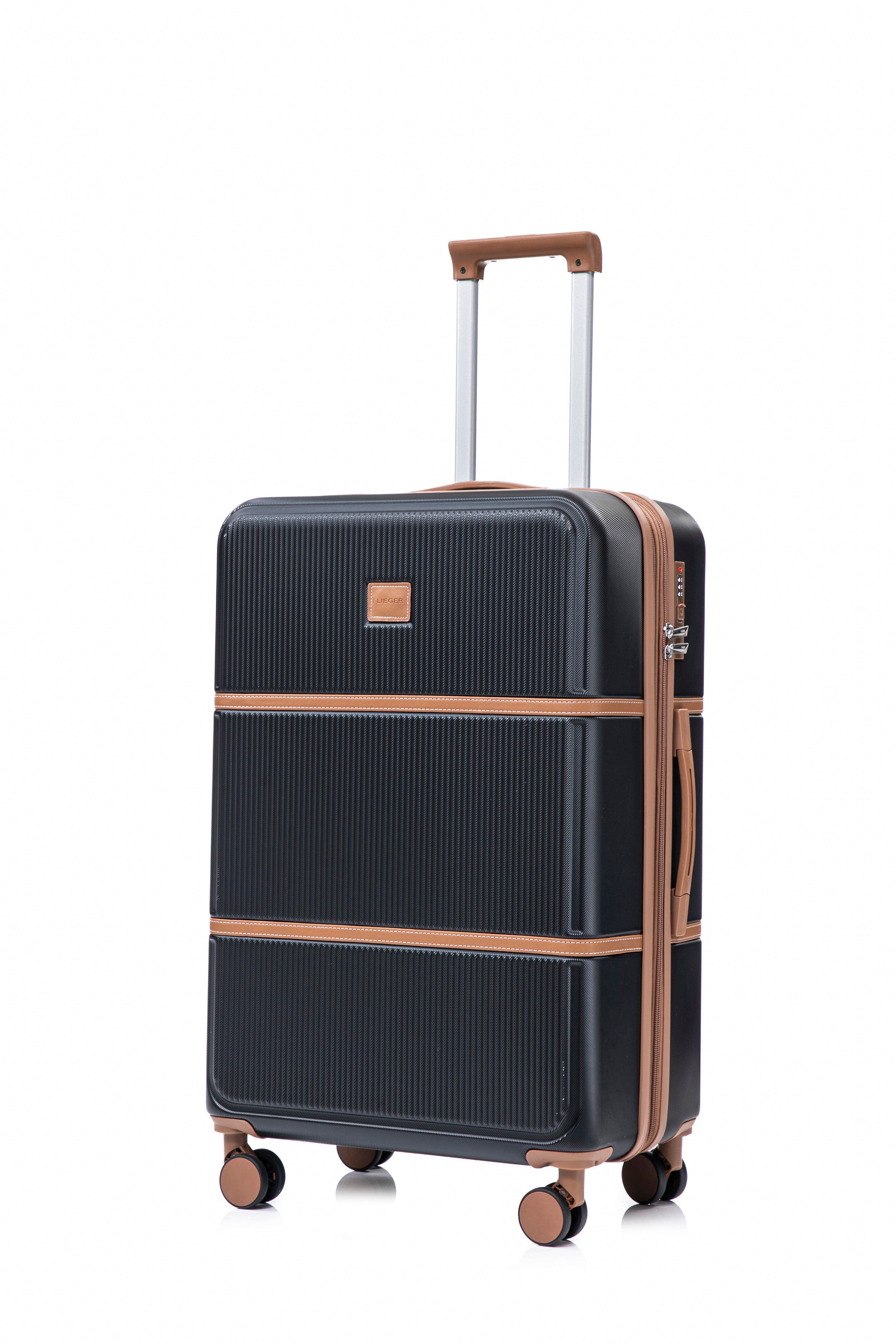 Set valigie in ABS da 4 pezzi (12"/20"/24"/28") – Nero（047）