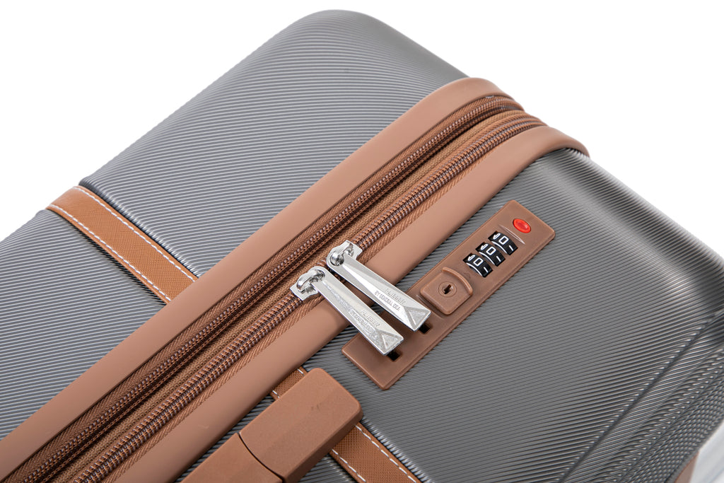 Set valigie in ABS da 4 pezzi (12"/20"/24"/28") – Grigio ferro（047）