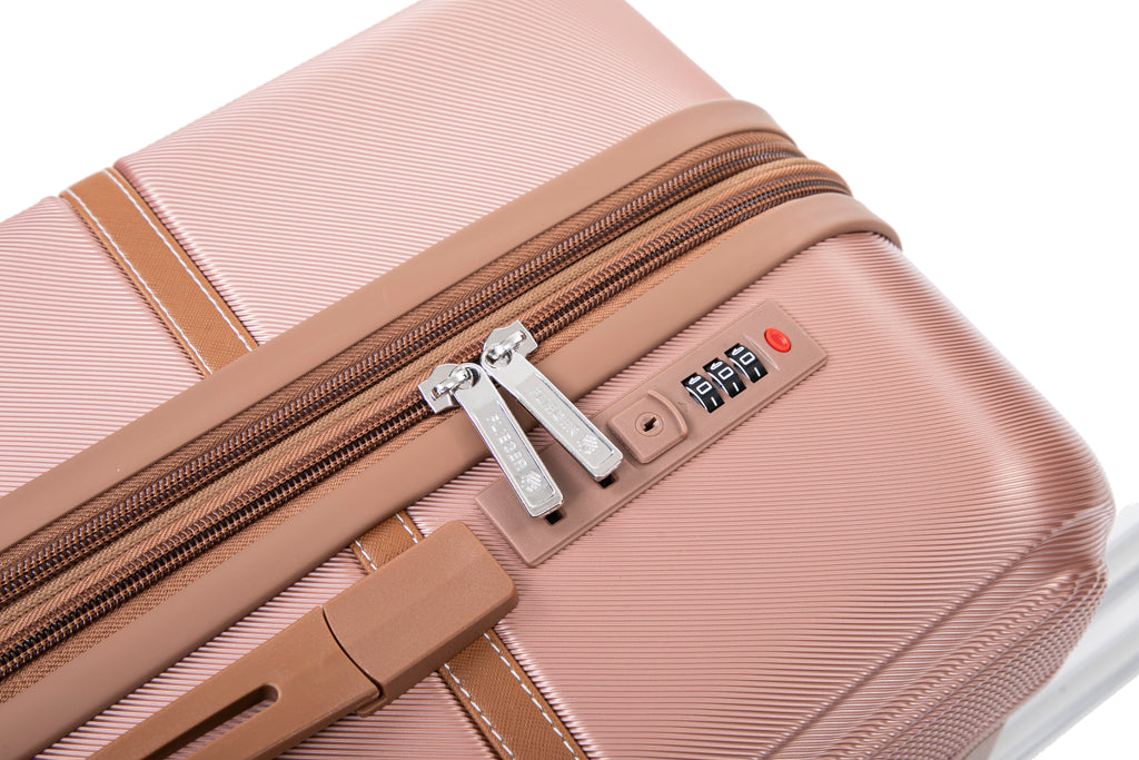 Set valigie in ABS da 4 pezzi (12"/20"/24"/28") – Rosa oro（047）