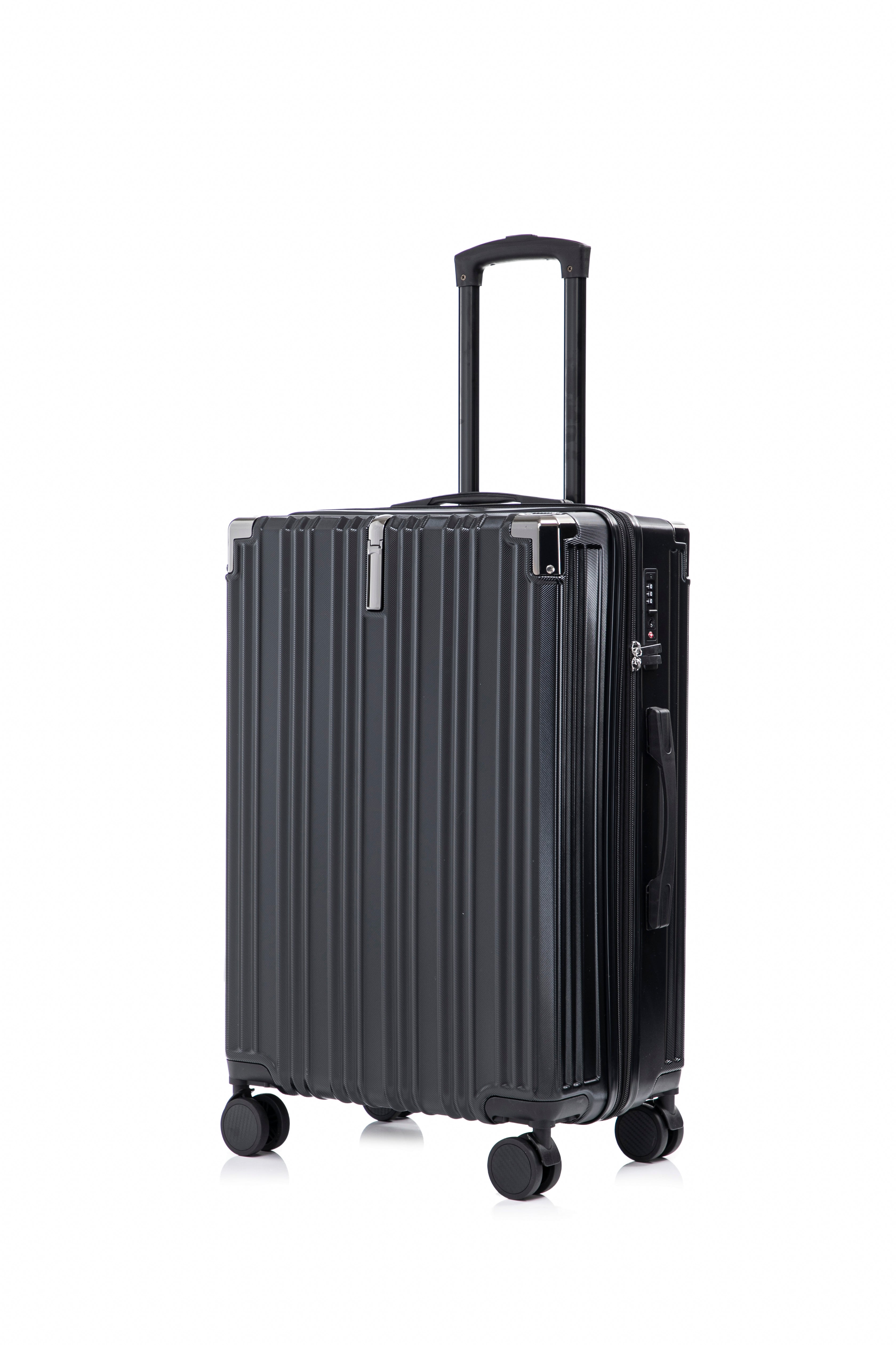 Set valigie in ABS+pc da 3 pezzi (20"/24"/28") – Nero（050）