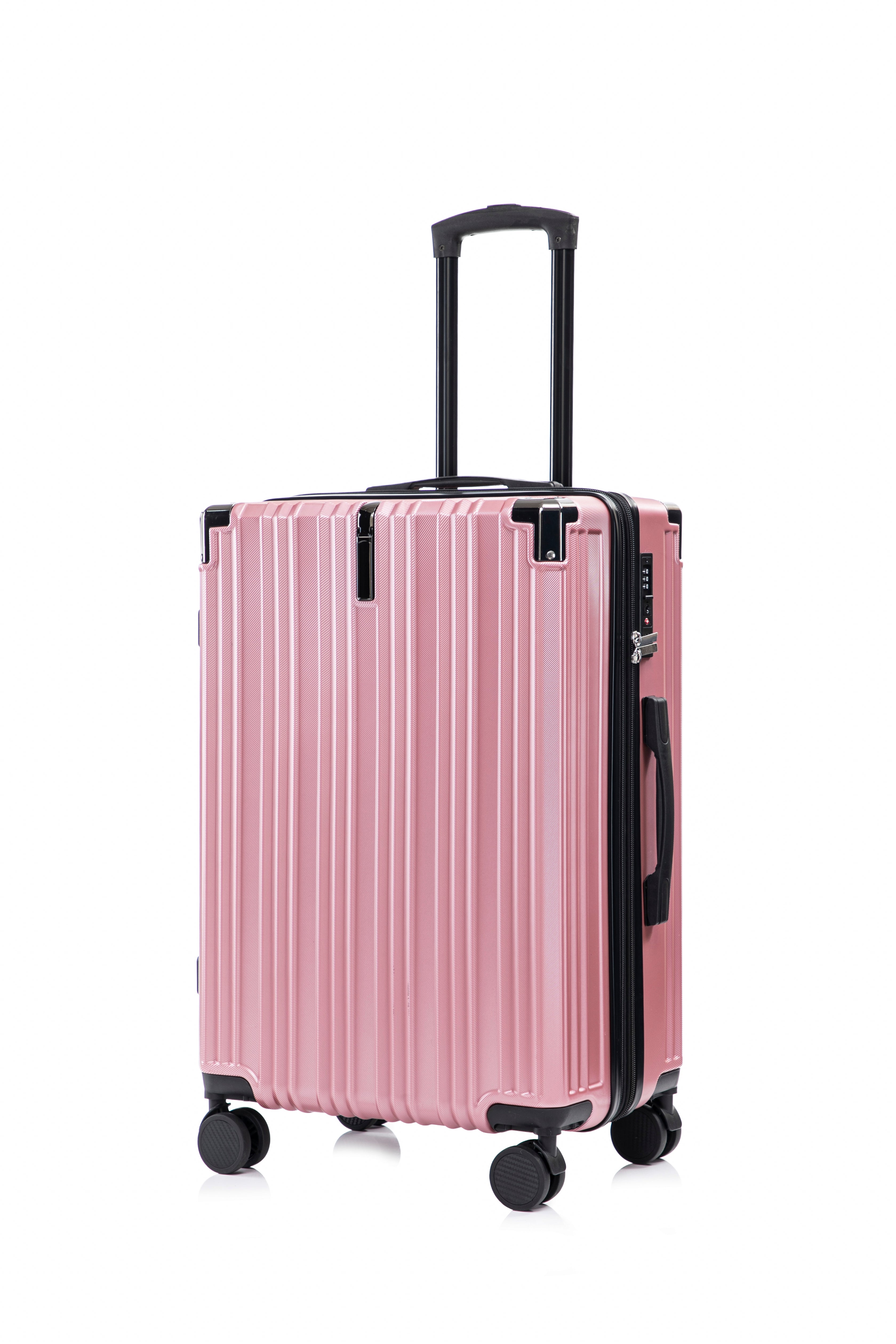 Set valigie in ABS+pc da 3 pezzi (20"/24"/28") – Rosa（050）