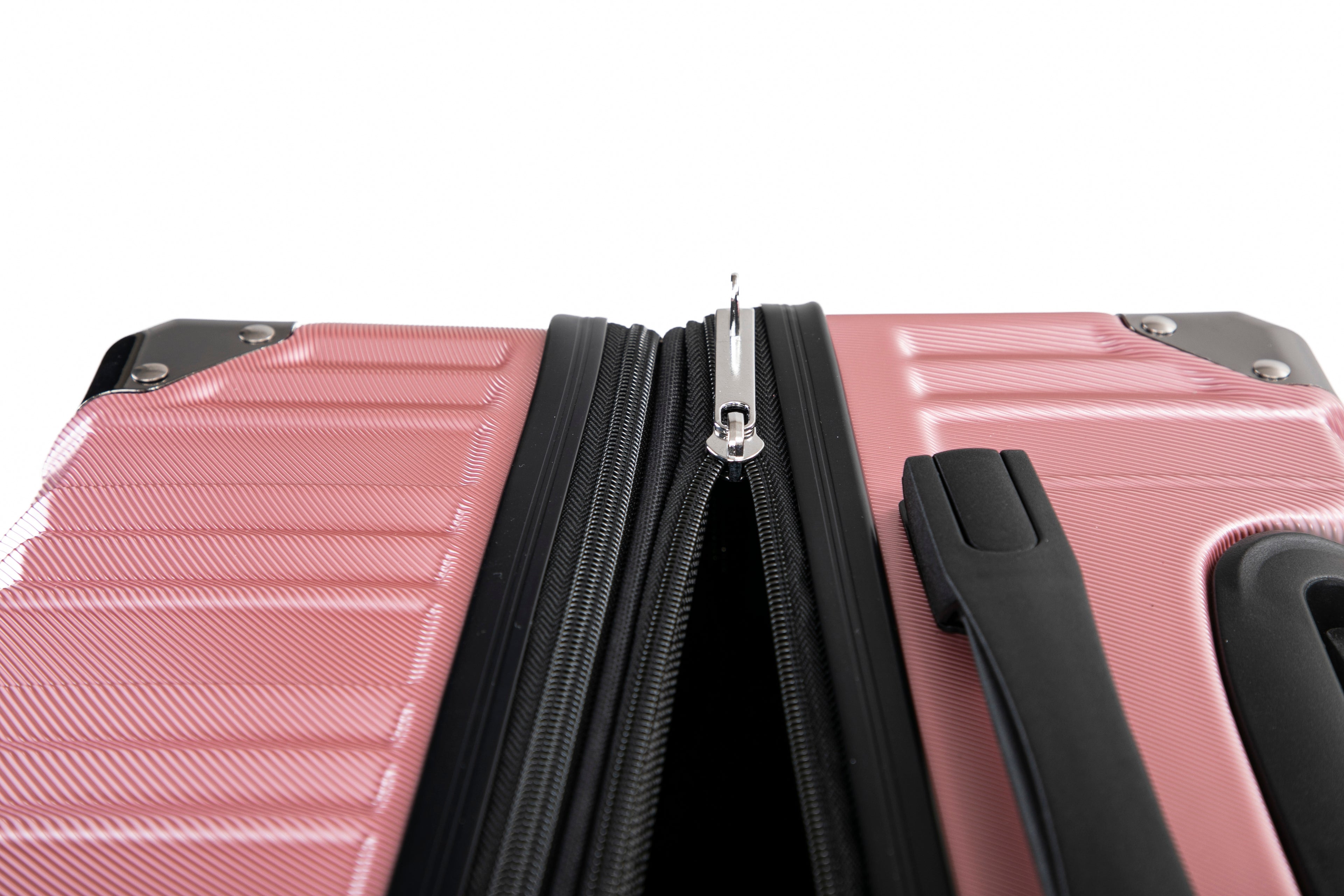 Set valigie in ABS+pc da 3 pezzi (20"/24"/28") – Rosa（050）