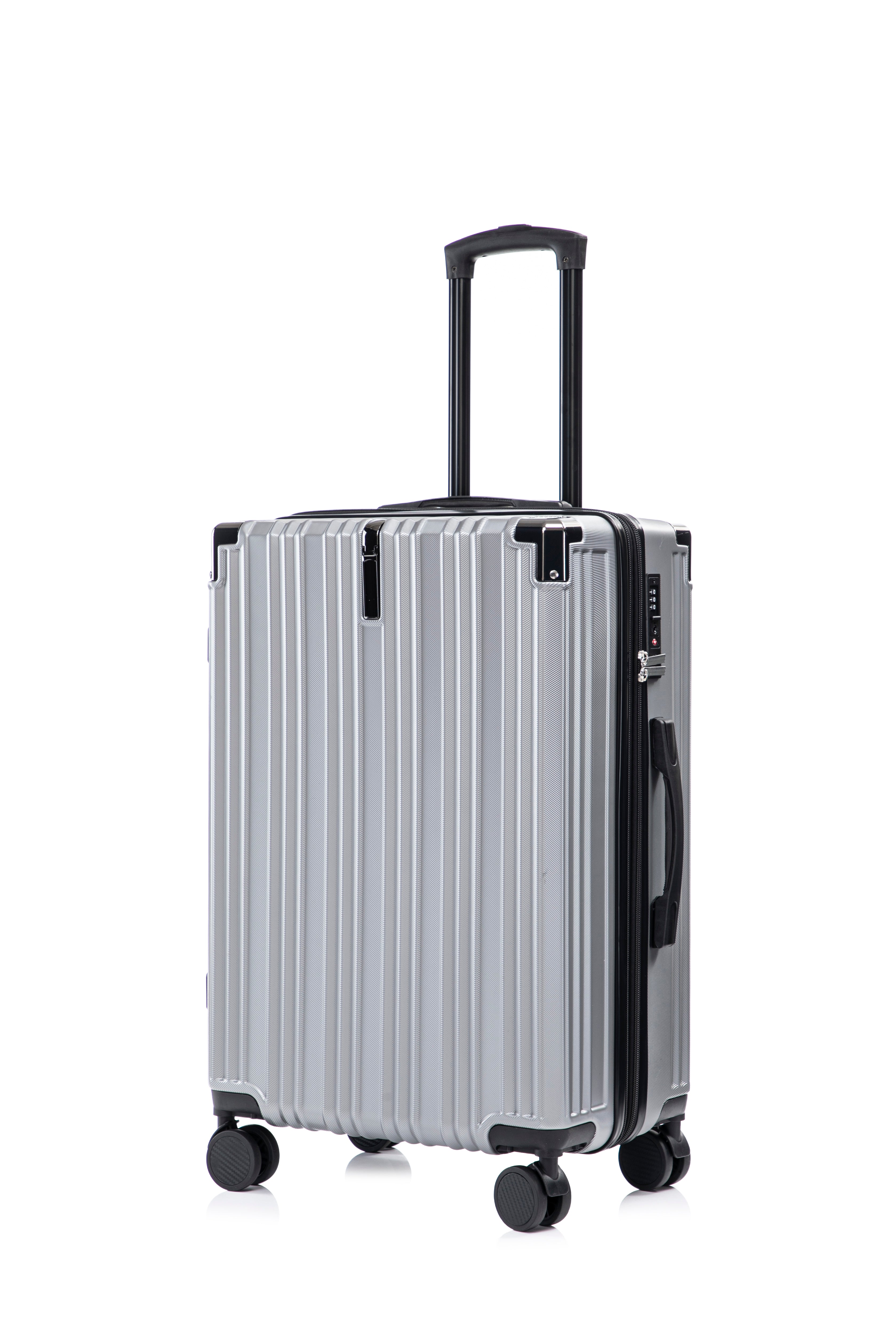 Set valigie in ABS+pc da 3 pezzi (20"/24"/28") – Argento（050）