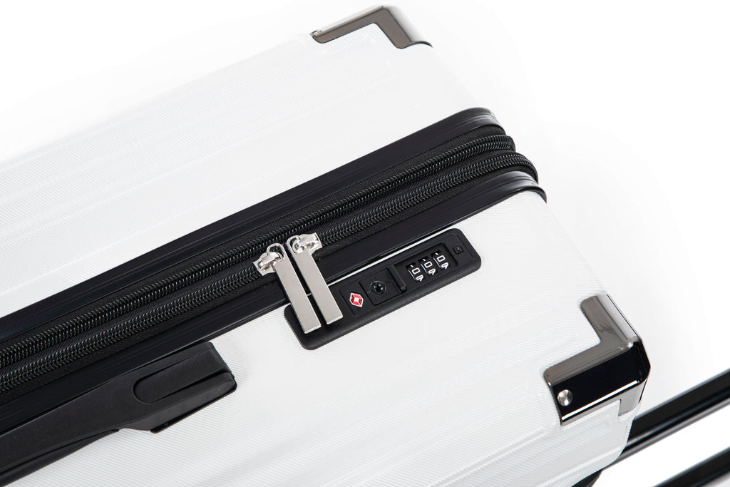 Set valigie in ABS+pc da 3 pezzi (20"/24"/28") – Bianco（050）
