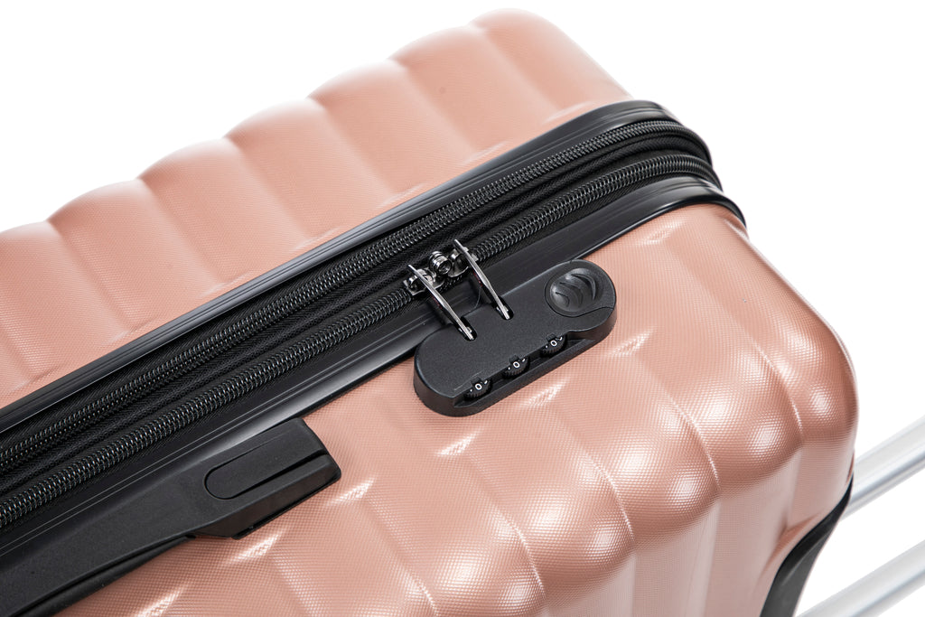 Set valigie in ABS da 5 pezzi (20"/26"/28"/30"/32") – Rosa oro(046)