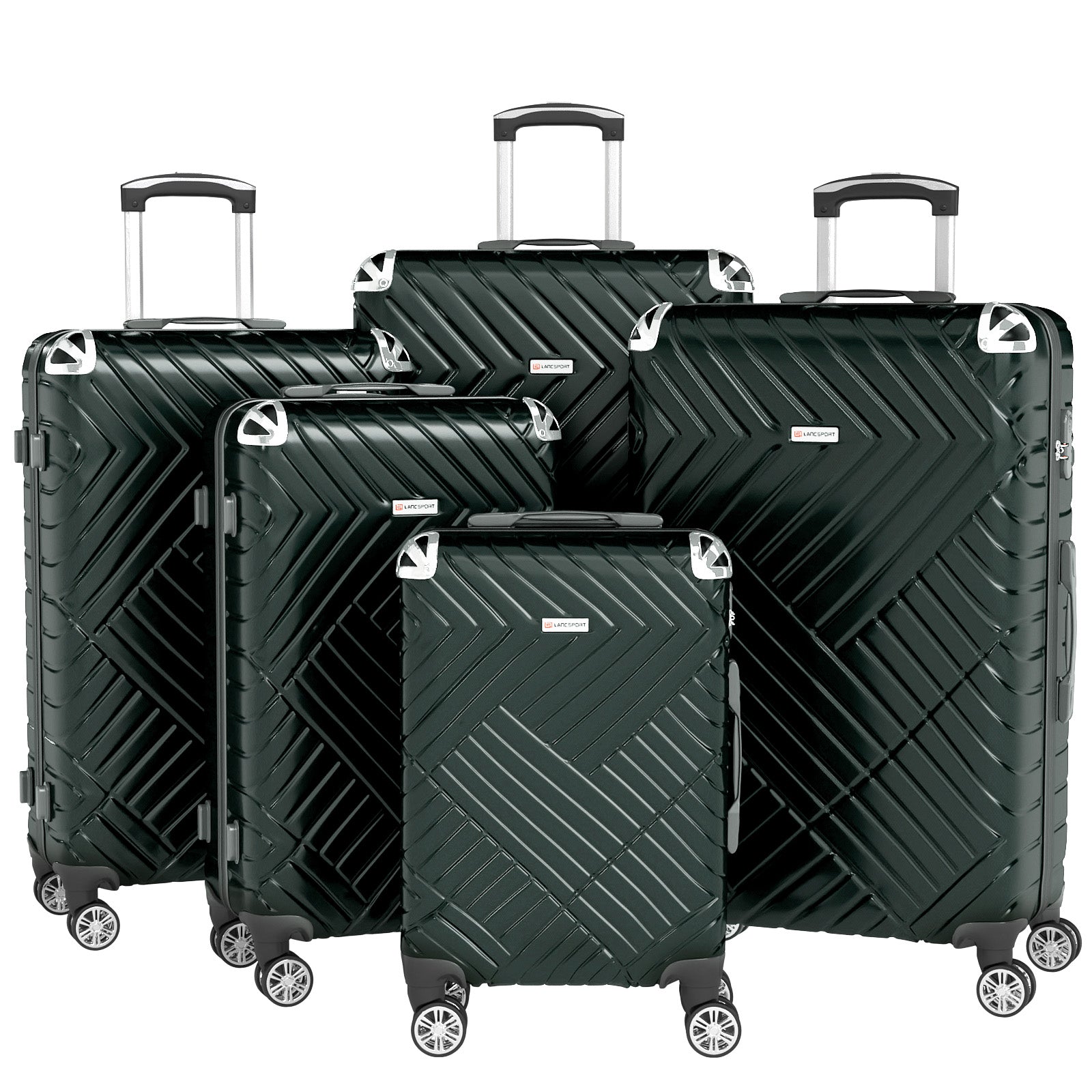 Set valigie in ABS da 5 pezzi (20"/26"/28"/30"/32") – Verde scuro perlato（075）