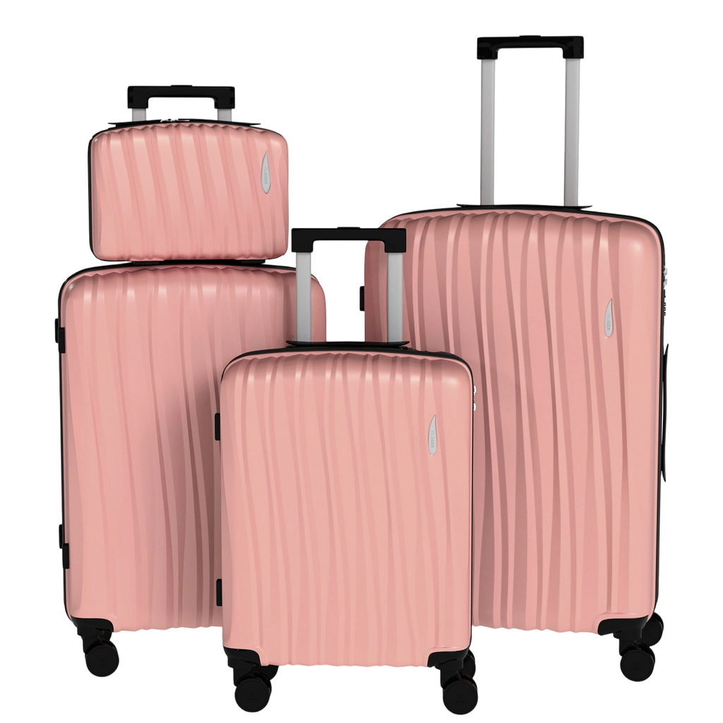 Set 4 Trolley ABS 12/20/24/28 pollici - Rosa（073）