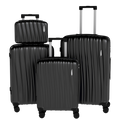 Set 4 Trolley ABS 12/20/24/28 pollici - Nero（073）