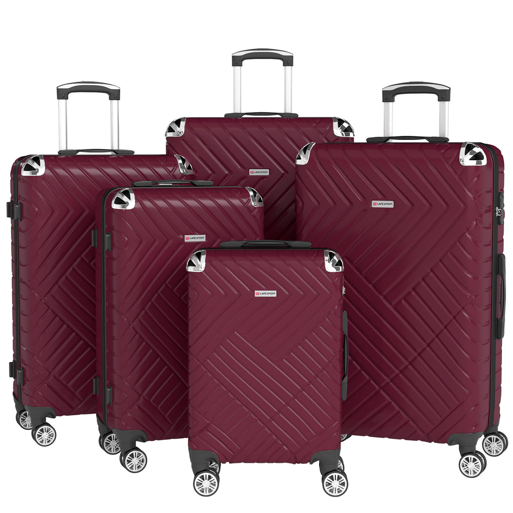 Set valigie in ABS da 5 pezzi (20"/26"/28"/30"/32") – Bordeaux（075）