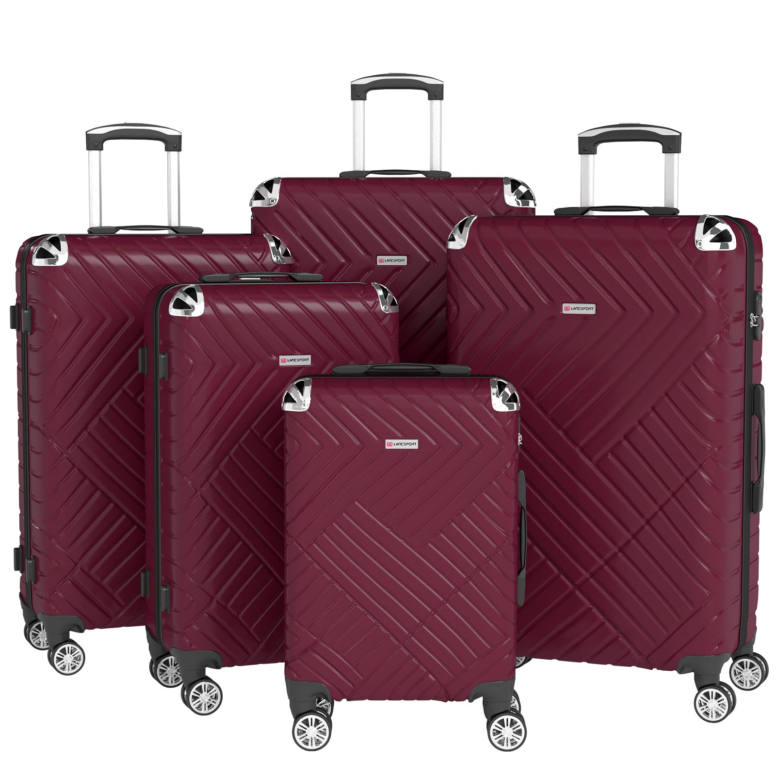 Set valigie in ABS da 5 pezzi (20"/26"/28"/30"/32") – Bordeaux（075）
