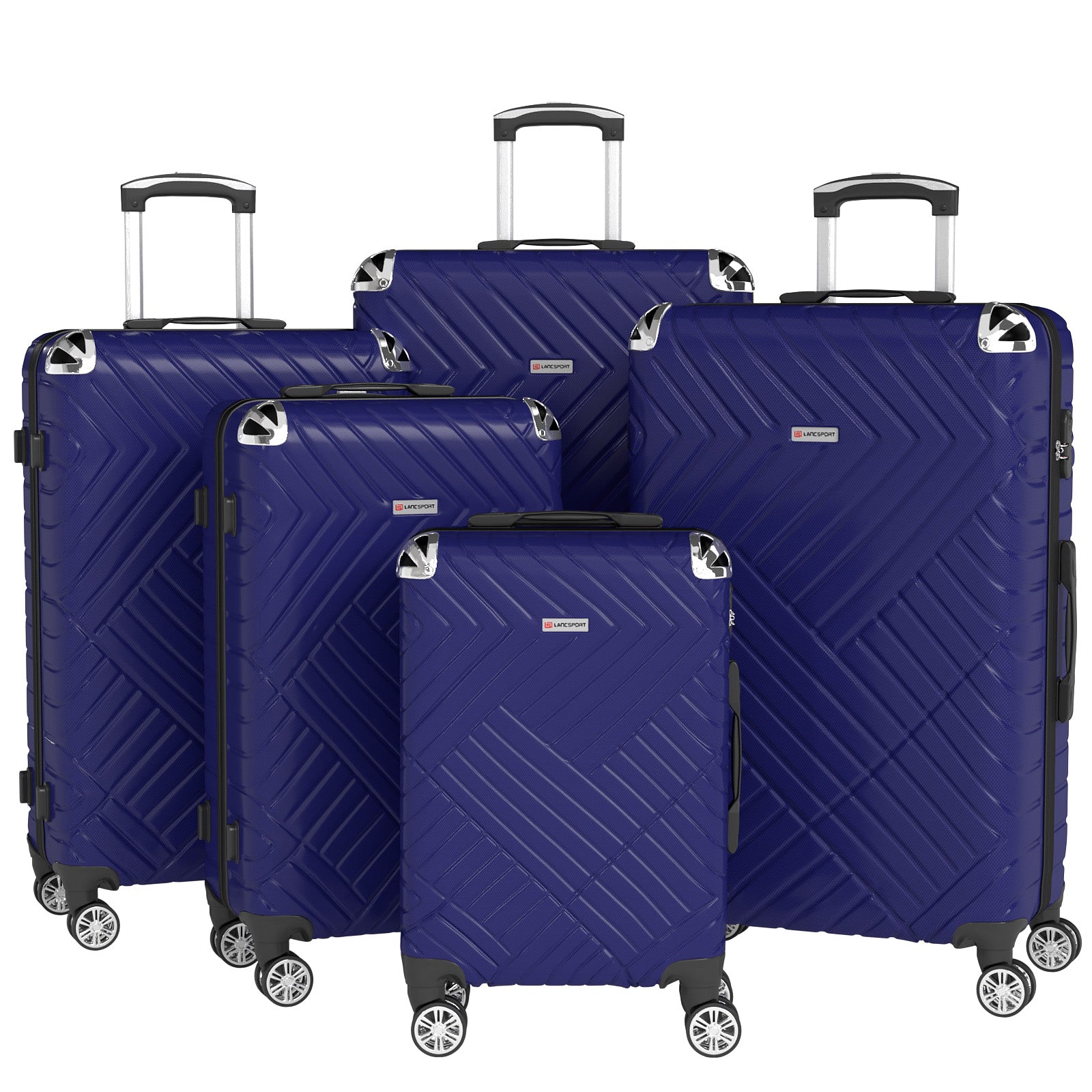 Set valigie in ABS da 5 pezzi (20"/26"/28"/30"/32") – Blu royal（075）