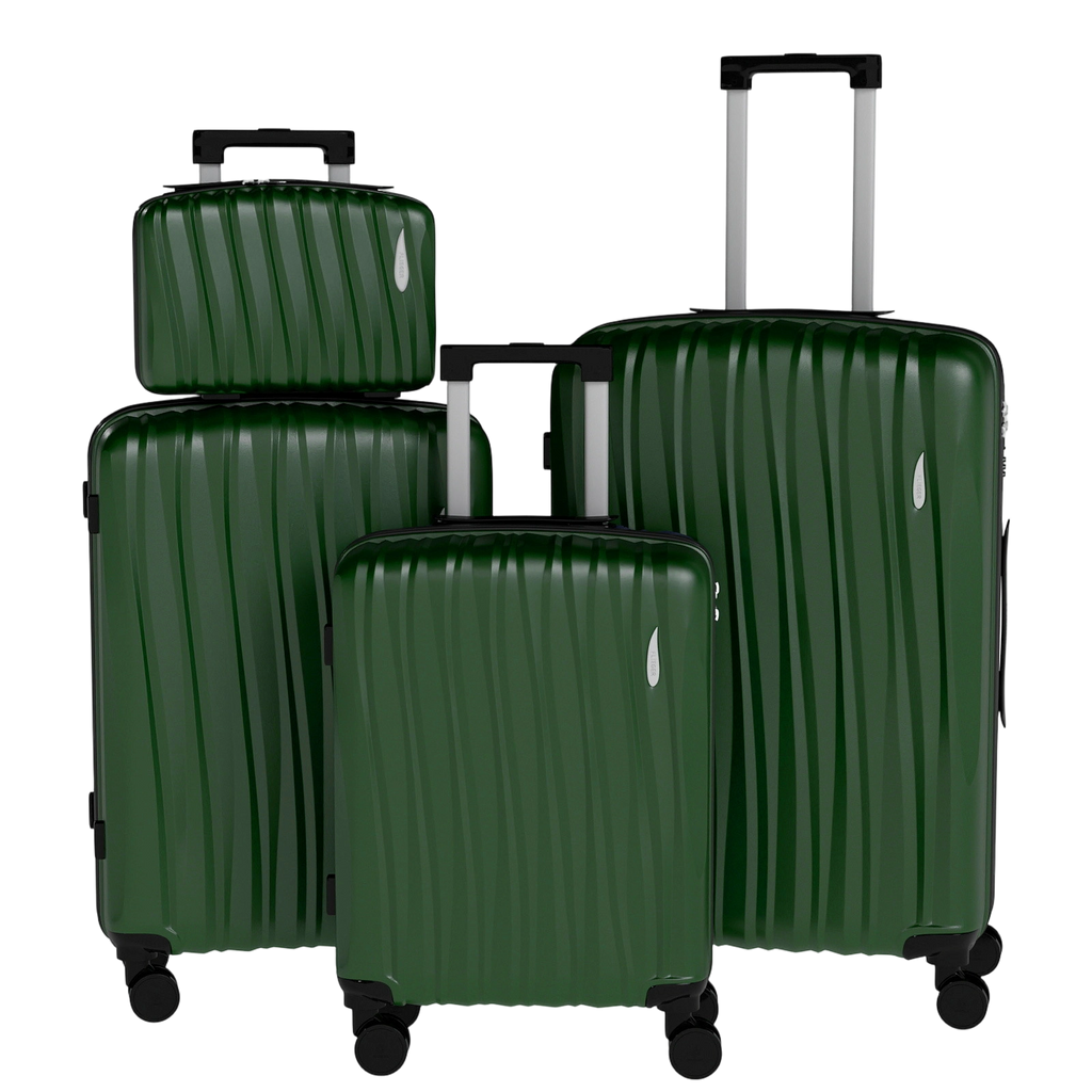Set 4 Trolley ABS 12/20/24/28 pollici - Verde Scuro (073)