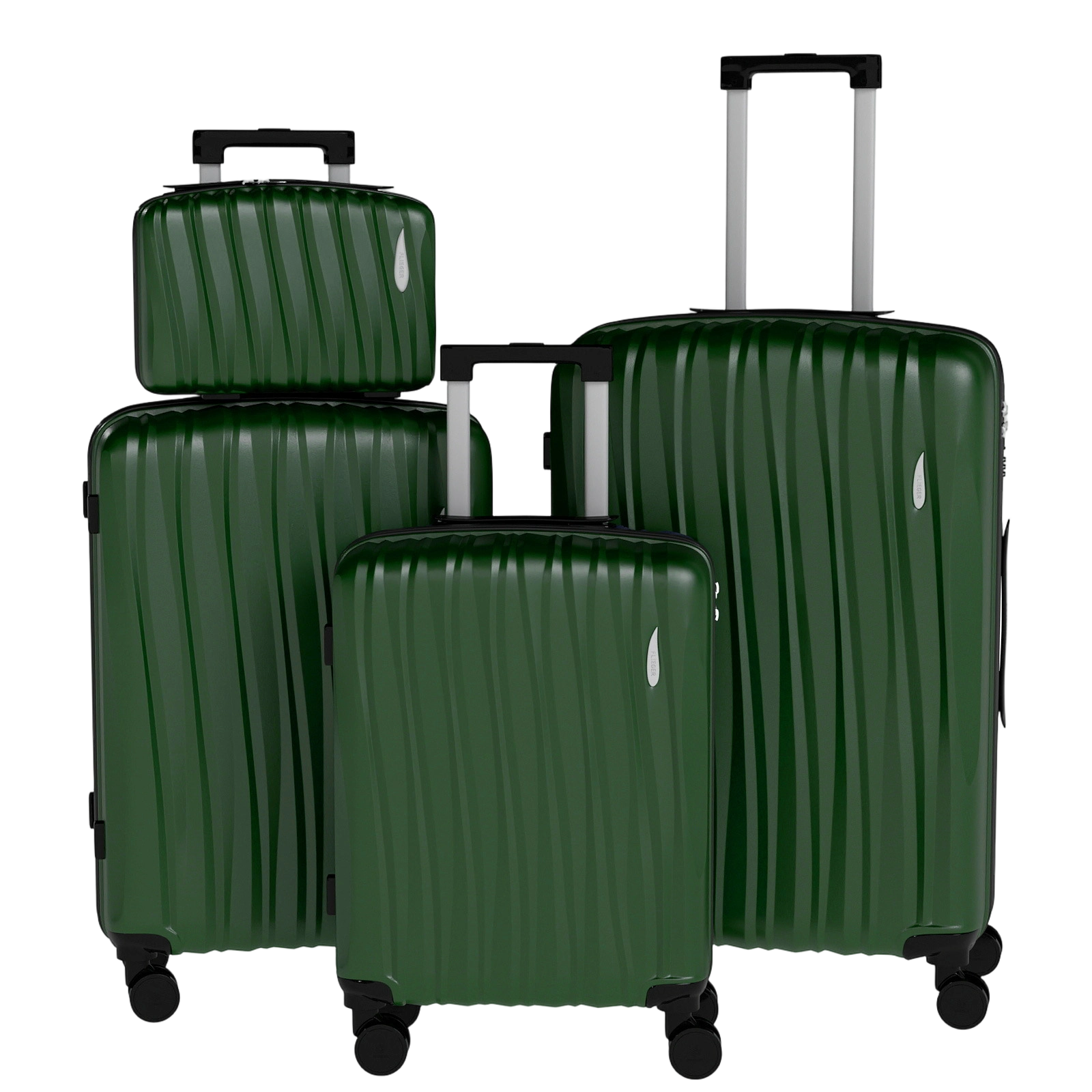 Set 4 Trolley ABS 12/20/24/28 pollici - Verde Scuro (073)