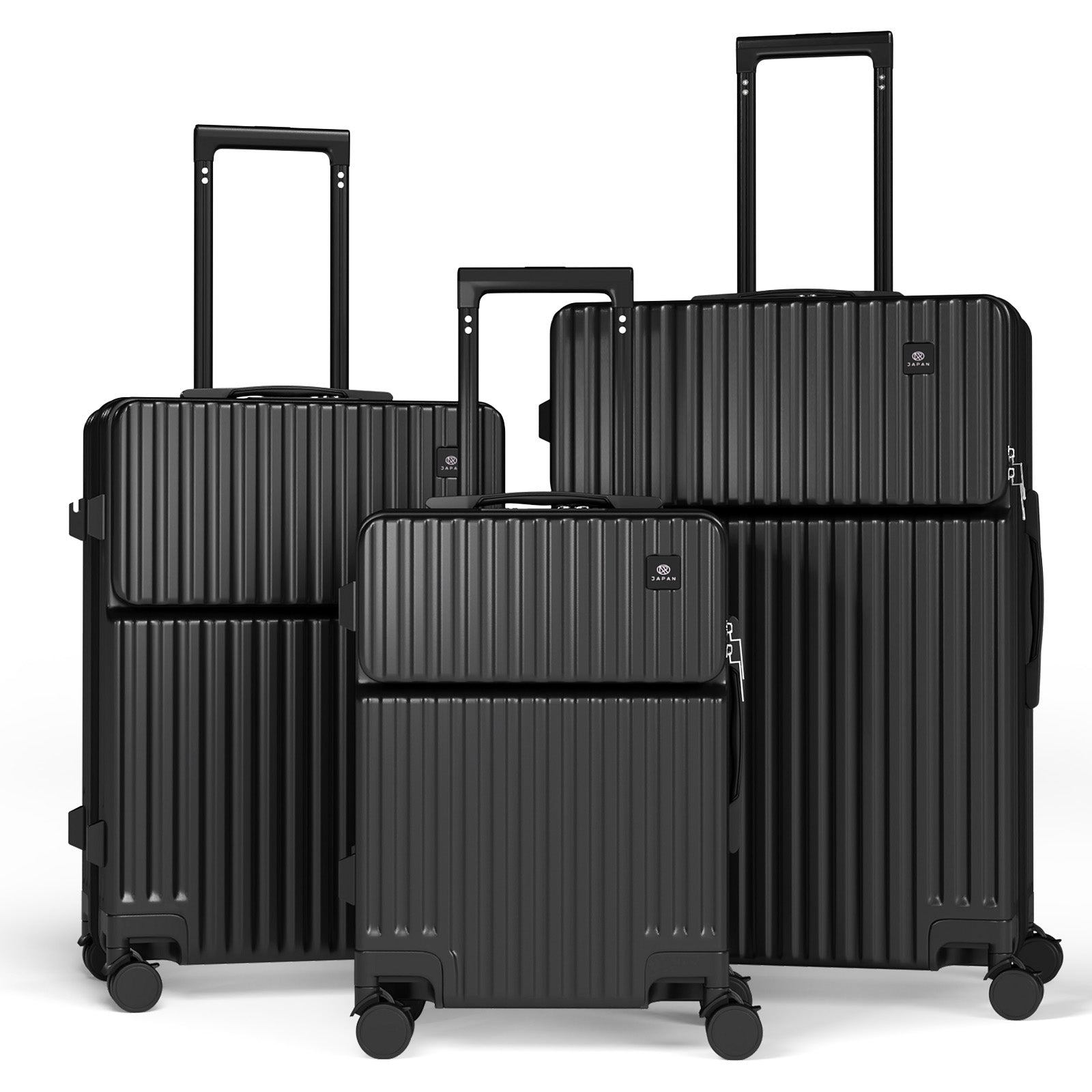 Set valigie in ABS da 3 pezzi (20"/24"/28") – Nero（091）
