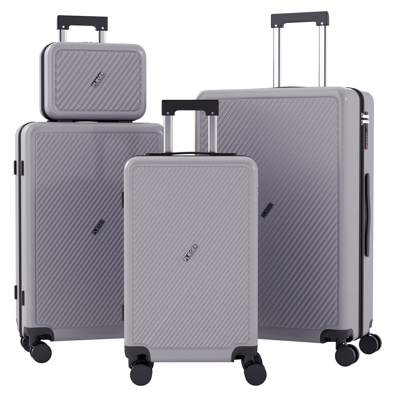 Set 4 Trolley ABS 12/20/24/28 pollici - Argento (066)