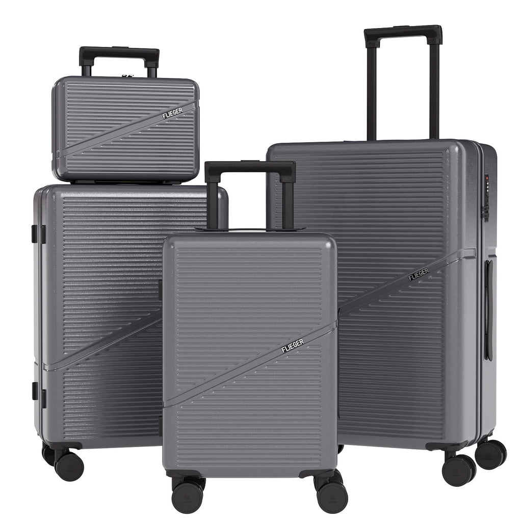 Set valigie in ABS da 4 pezzi (12"/20"/24"/28") – Grigio ferro（064）