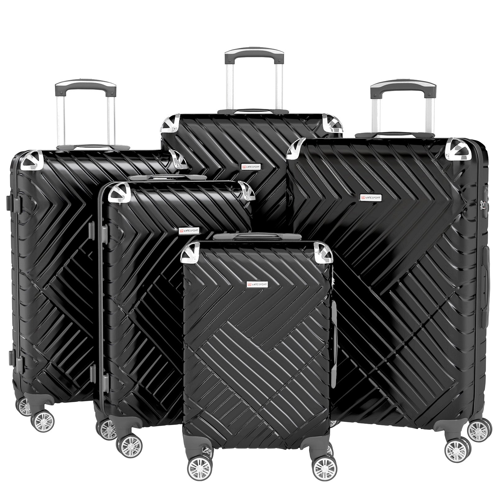 Set valigie in ABS da 5 pezzi (20"/26"/28"/30"/32") – Nero（075）