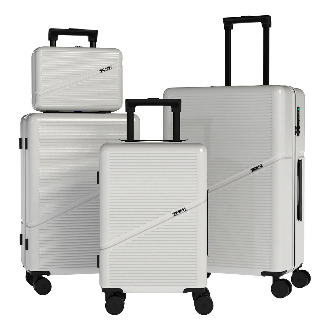 Set valigie in ABS da 4 pezzi (12"/20"/24"/28") – Bianco（064）