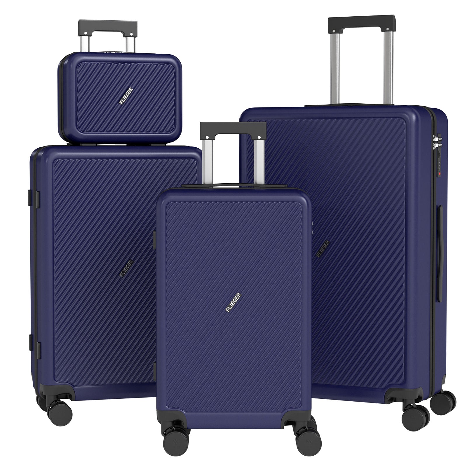 Set 4 Trolley ABS 12/20/24/28 pollici - Blu Navy (066)