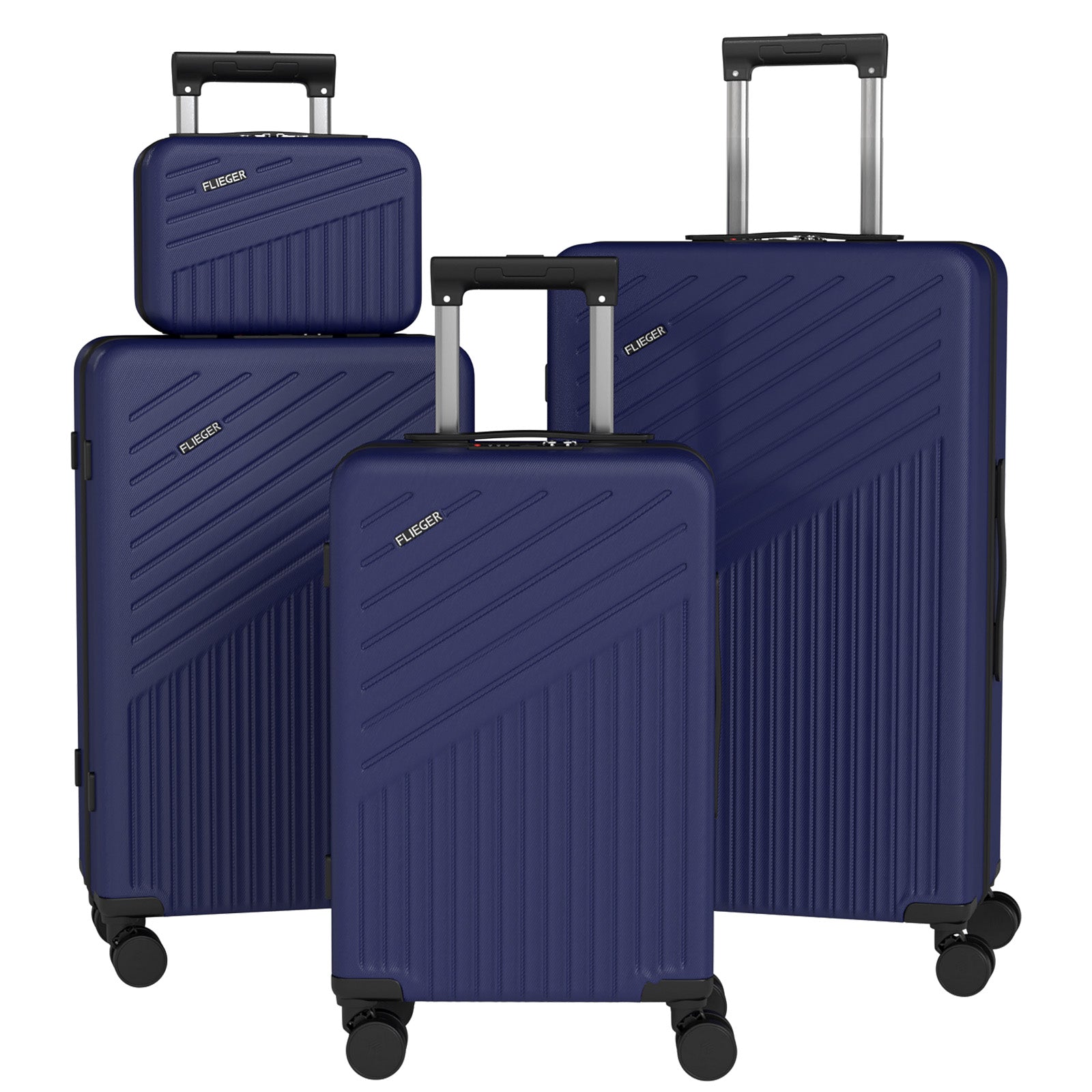 Set 4 Trolley ABS 12/20/24/28 pollici - Blu Navy (071)