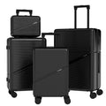 Set valigie in ABS da 4 pezzi (12"/20"/24"/28") – Nero（064）