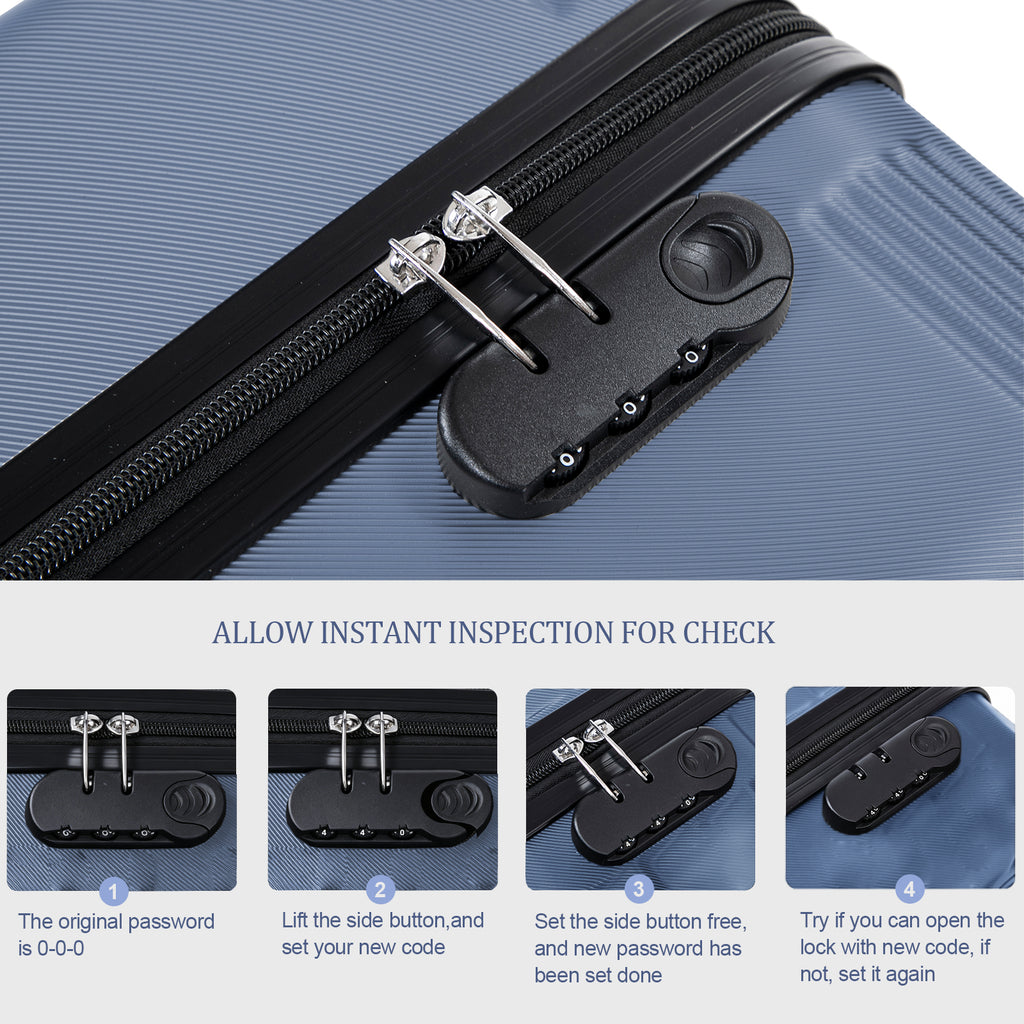 Set 3 Trolley ABS 20/24/28 pollici - Blu Navy (042)