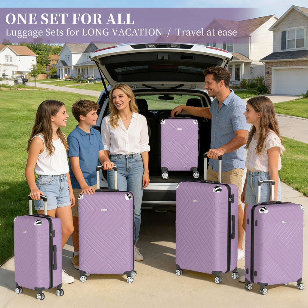 Set valigie in ABS da 5 pezzi (20"/26"/28"/30"/32") – Viola（075）