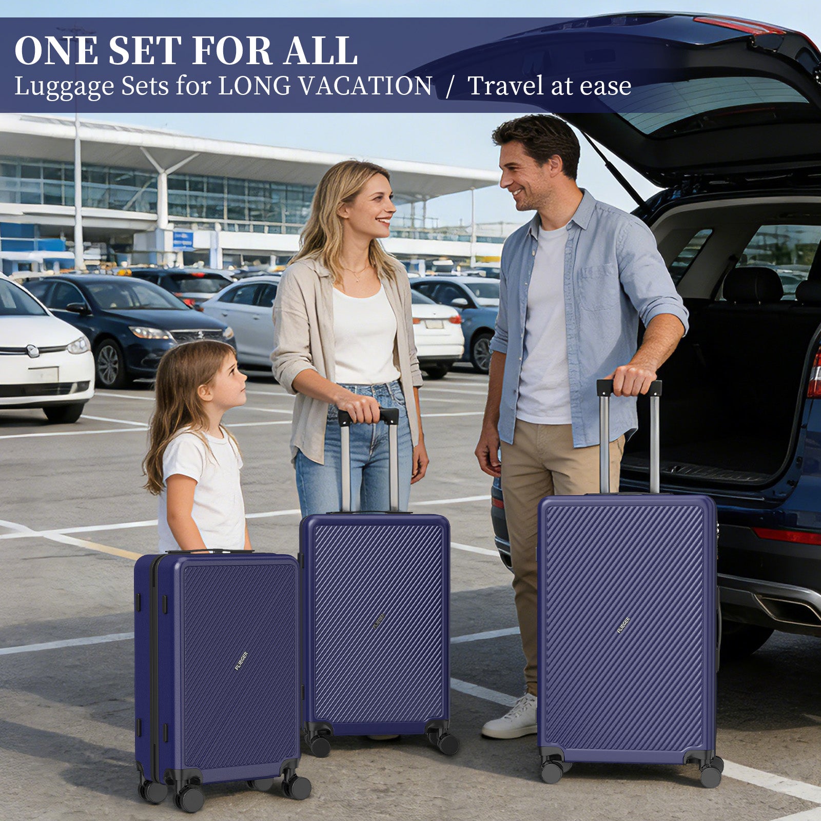 Set 4 Trolley ABS 12/20/24/28 pollici - Blu Navy (066)