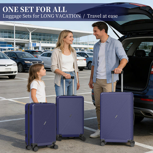 Set 4 Trolley ABS 12/20/24/28 pollici - Blu Navy (066)