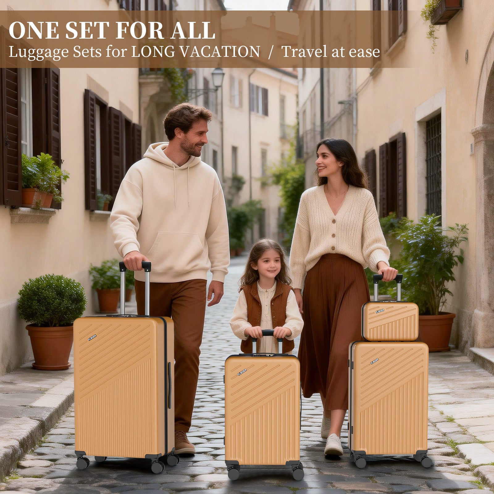 Set 4 Trolley ABS 12/20/24/28 pollici - Oro (071)