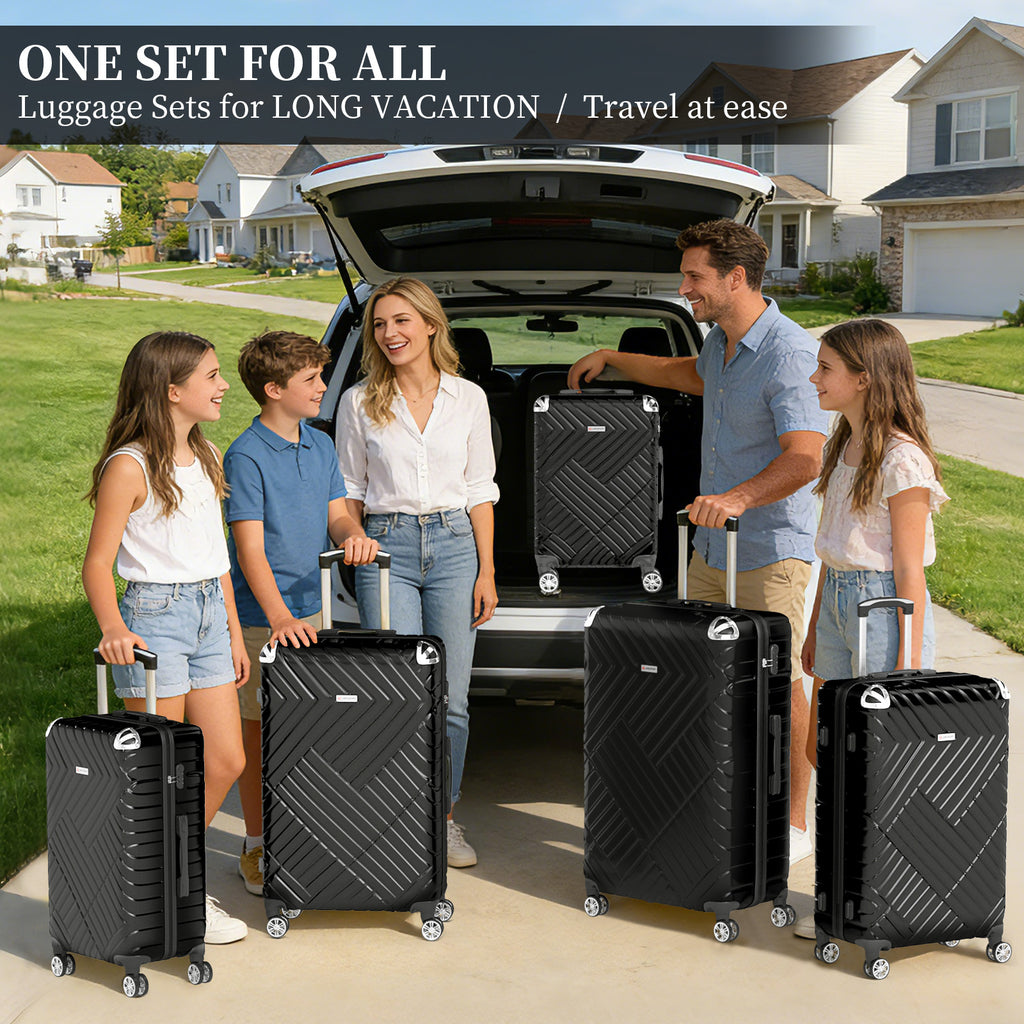 Set valigie in ABS da 5 pezzi (20"/26"/28"/30"/32") – Nero（075）