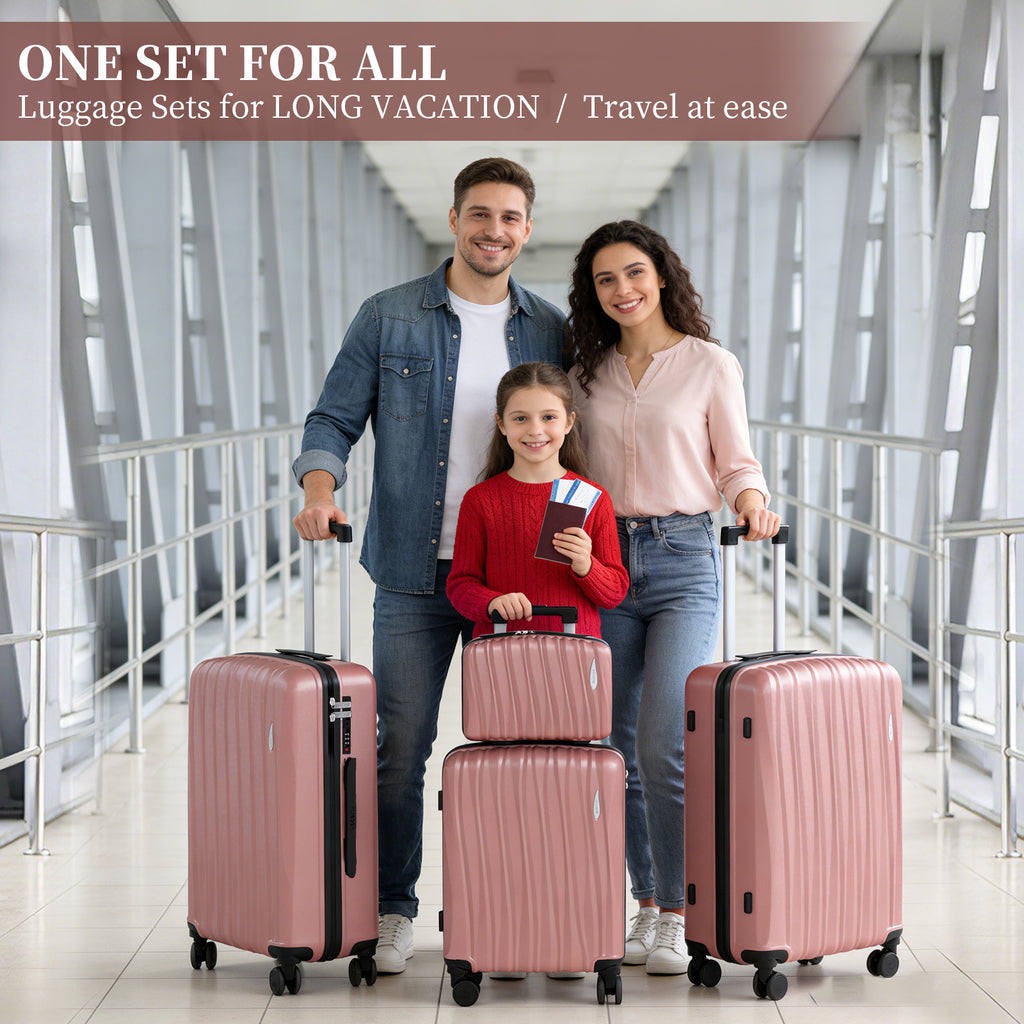 Set 4 Trolley ABS 12/20/24/28 pollici - Oro Rosa (073)