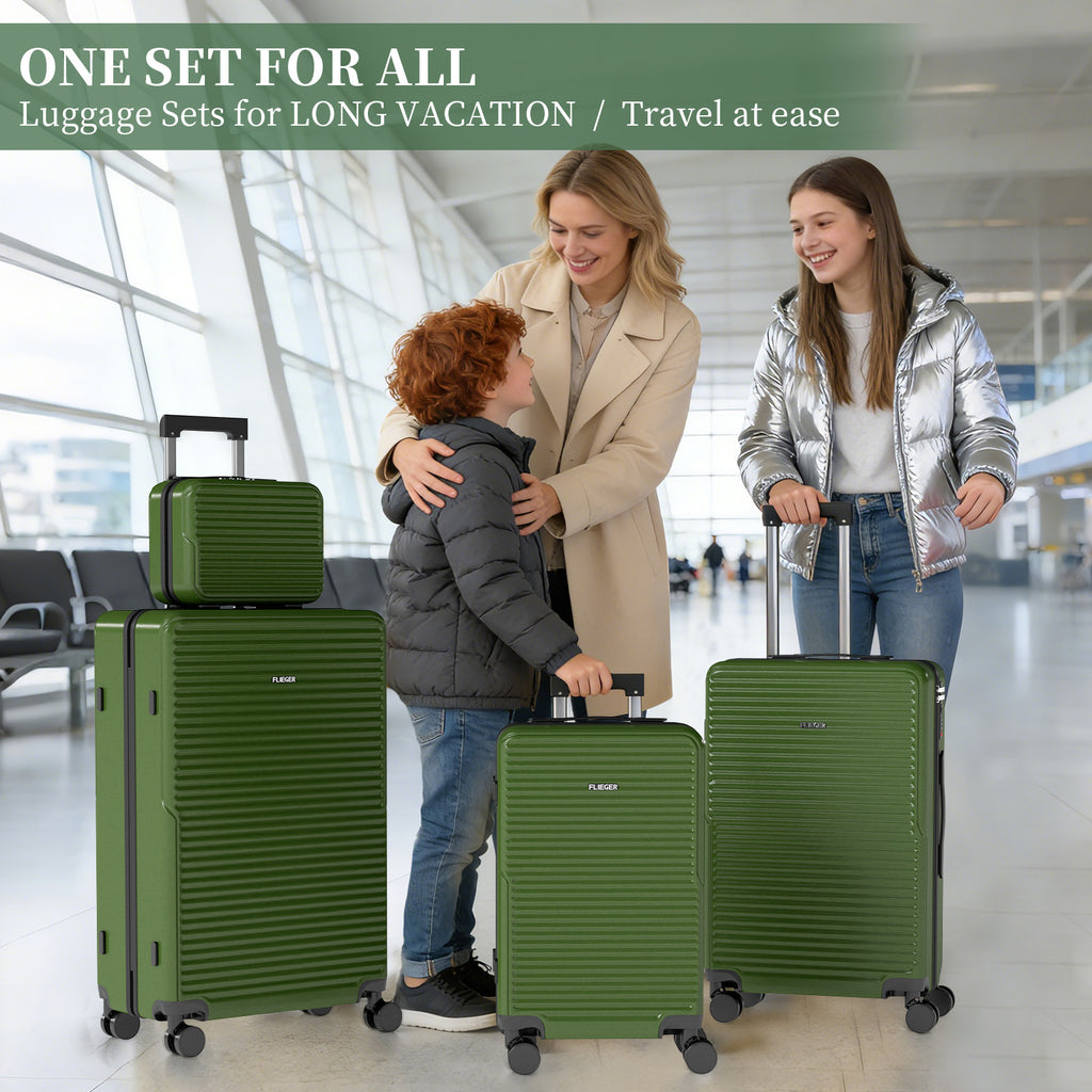 Set 4 Trolley ABS 12/20/24/28 pollici - Verde (069)