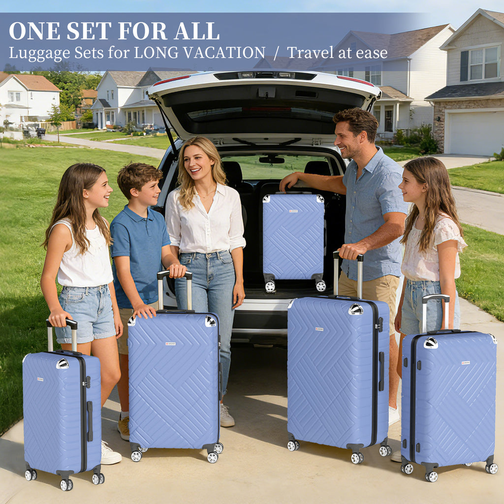 Set valigie in ABS da 5 pezzi (20"/26"/28"/30"/32") – Blu（075）