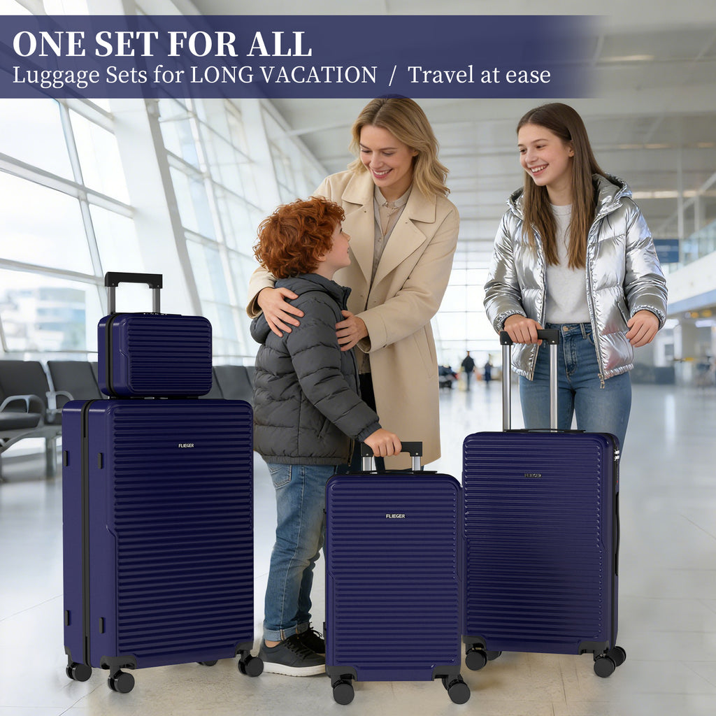 Set 4 Trolley ABS 12/20/24/28 pollici - Blu Navy (069)