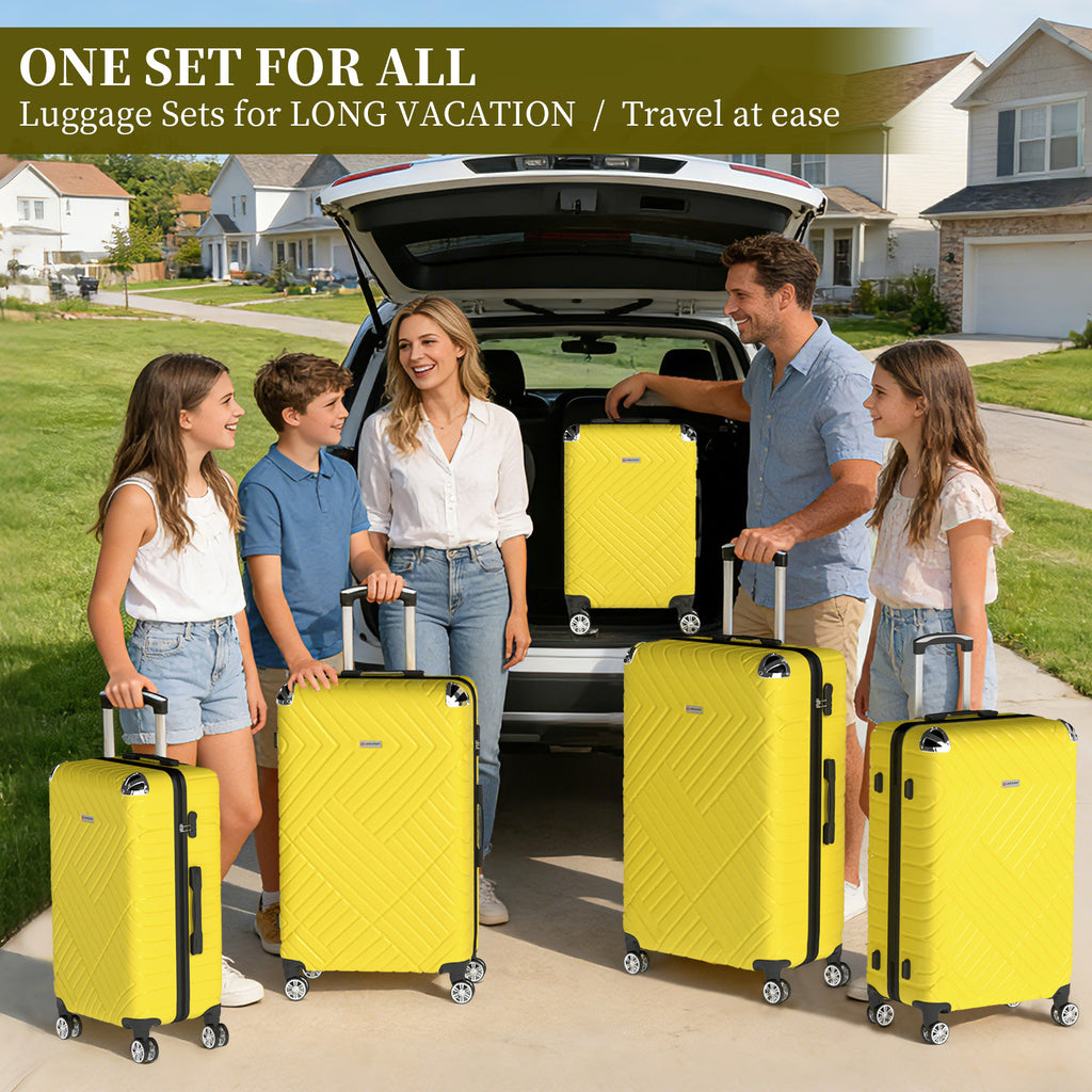 Set valigie in ABS da 5 pezzi (20"/26"/28"/30"/32") – Giallo tenue（075）