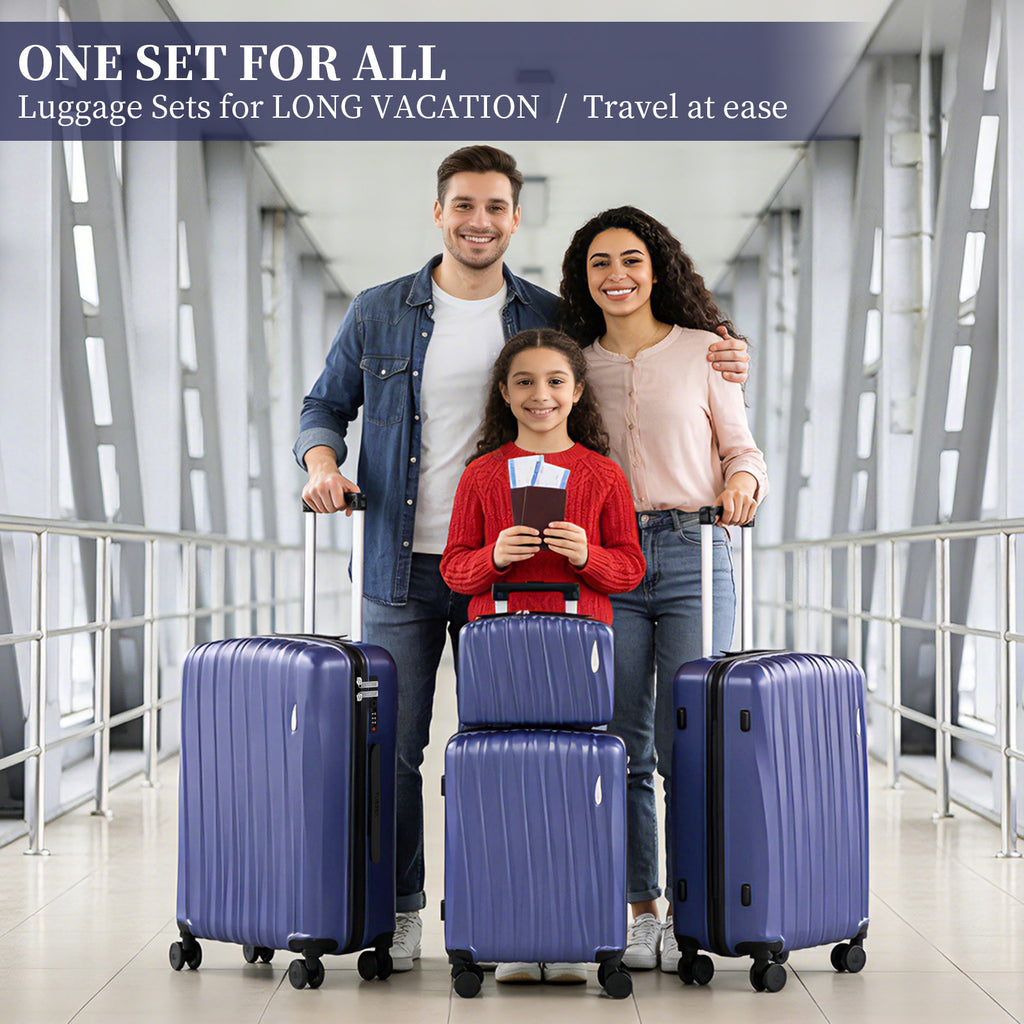 Set 4 Trolley ABS 12/20/24/28 pollici - Blu Navy (073)