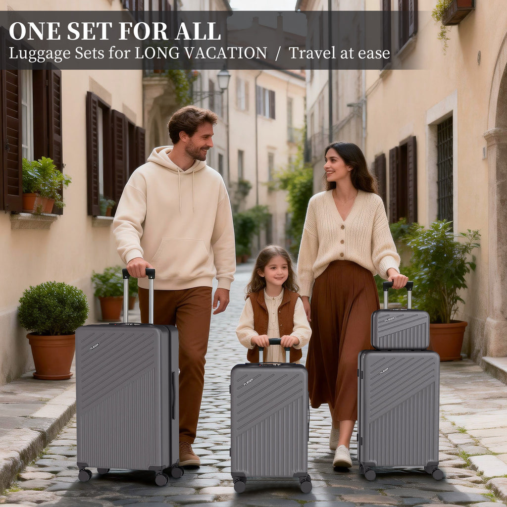 Set 4 Trolley ABS 12/20/24/28 pollici - Grigio (071)