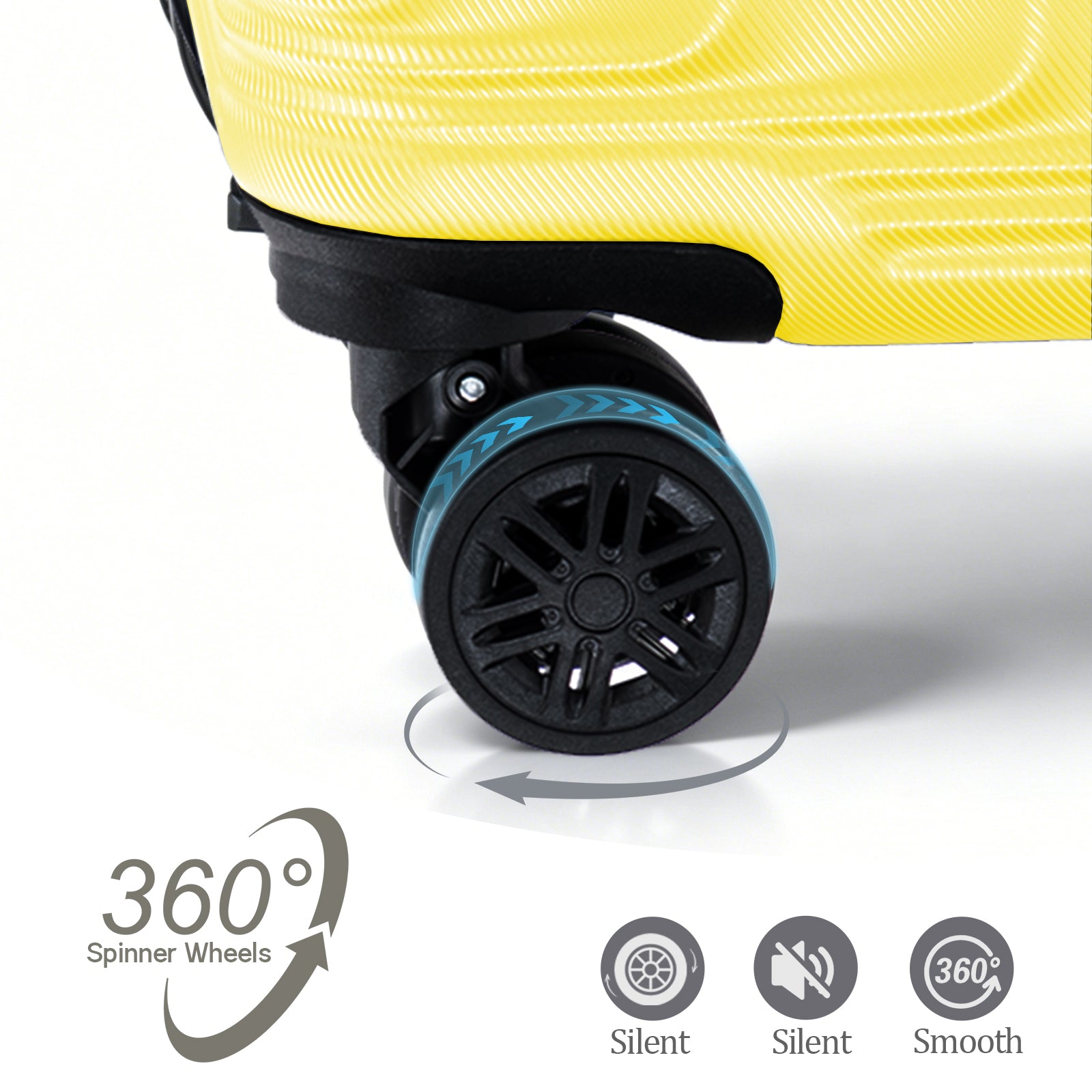 Set valigie ABS 3 pezzi 20/24/28– Giallo（042）