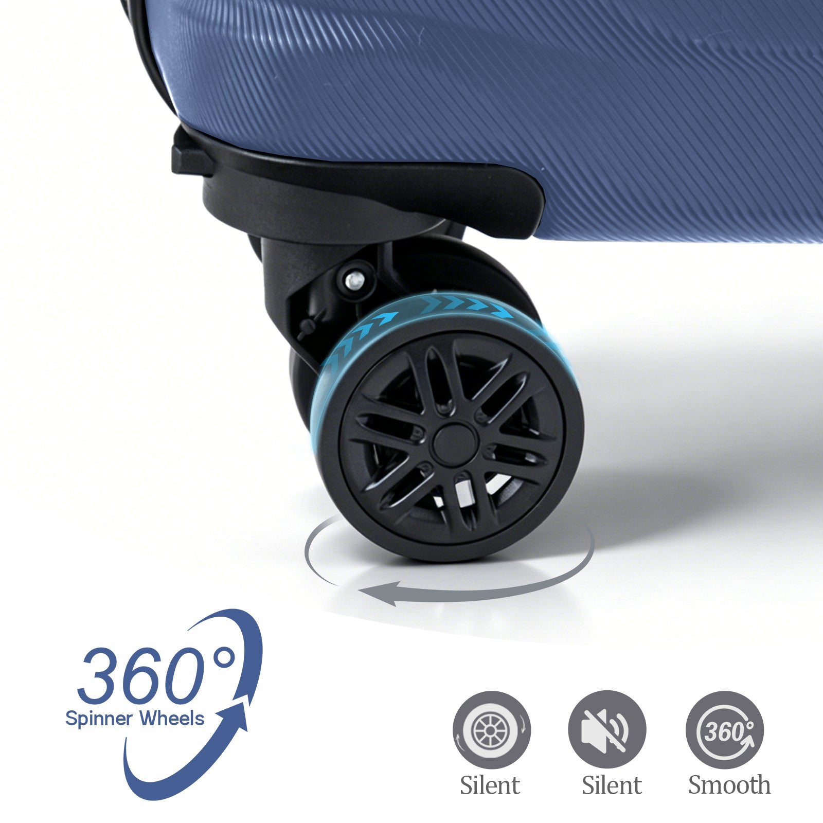 Set valigie ABS 4 pezzi 18/20/26/28 – Blu Scuro（029）