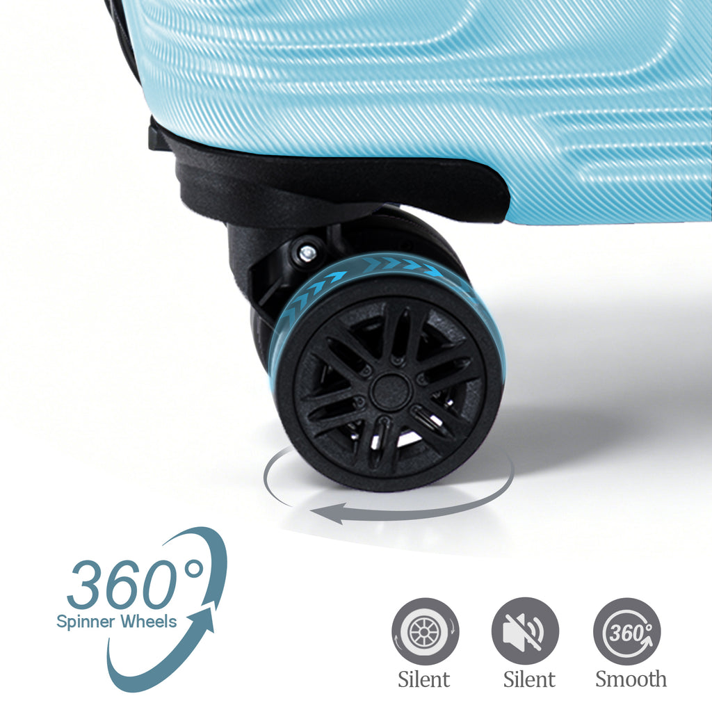 Set valigie ABS 3 pezzi 20/24/28– Blu Cielo（042）